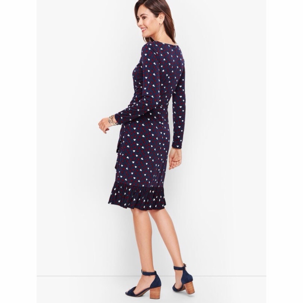 TALBOTS NWT Heart Print A-Line Jersey Sheath Dress 2 - Picture 14 of 15